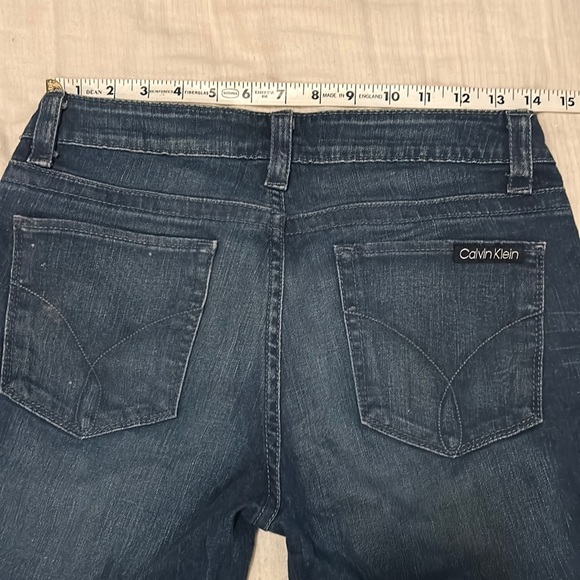 Calvin Klein jean shorts. 28/6. Long shorts rolled up. Distressed - Picture 1 of 12